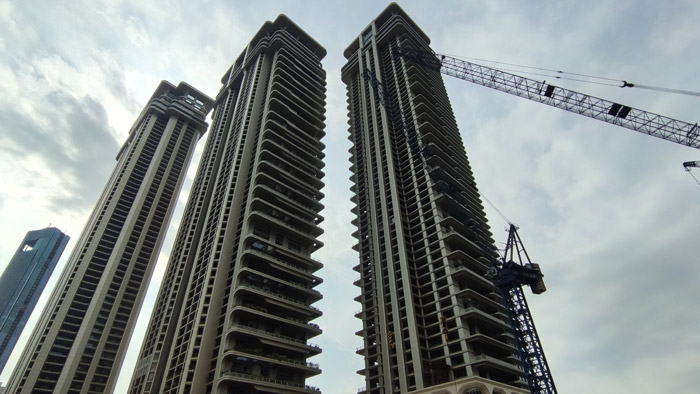 廈門帝景苑施工現場一，瑞地格樂亞克力游泳池